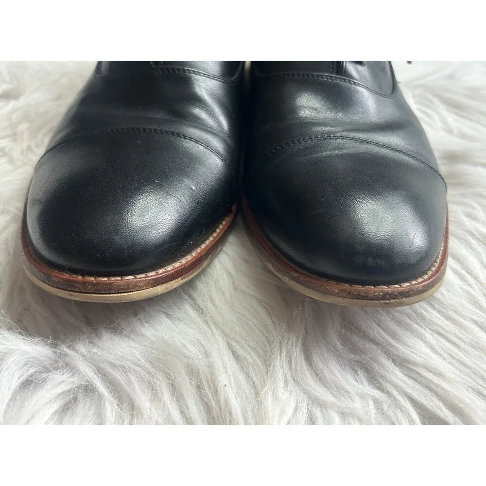 Warfield & Grand Fremont Cap Toe Oxford Shoes Mens Size 10.5 Black Leather Dress